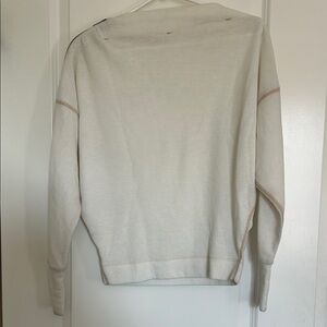 We The Free Cream Sweatshirt with Contrast Stitching